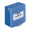 Buton iesire de urgenta aplicabil, cu 3 comutatoare NC-COM-NO, din plastic, albastru