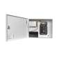 Cabinet multifunctional pentru centrale de control acces, sursa 12~14.1Vcc / 5A, backup, alb, cu pini magnetici pentru fixare controler