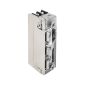 Yala electromecanica incastrabila, fail-secure cu memorie mecanica, de mici dimensiuni, pentru broasca cu opritor de limba despartita in doua