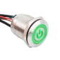 Buton de putere mare, 10A, bistabil, led semnalizare Rosu/ Verde, filet M19, actionare prin apasare