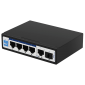 Switch industrial POE 4 porturi GIGABIT + 1 UpLink + 1 SFP, IP40, DIN, -40-75°C