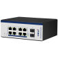Switch industrial cu management, POE, 8 porturi Gigabit + 2 porturi 2.5G SFP, IP40, DIN, -40-75°C