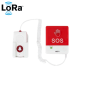 Buton de apel wireless cu tehnologie LoRa, cu buton de apelare suplimentar cu cablu spiralat pentru mana, IP56
