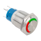 Buton de iesire, contacte NO/NC, LED rosu/verde, filet M19, actionare prin apasare